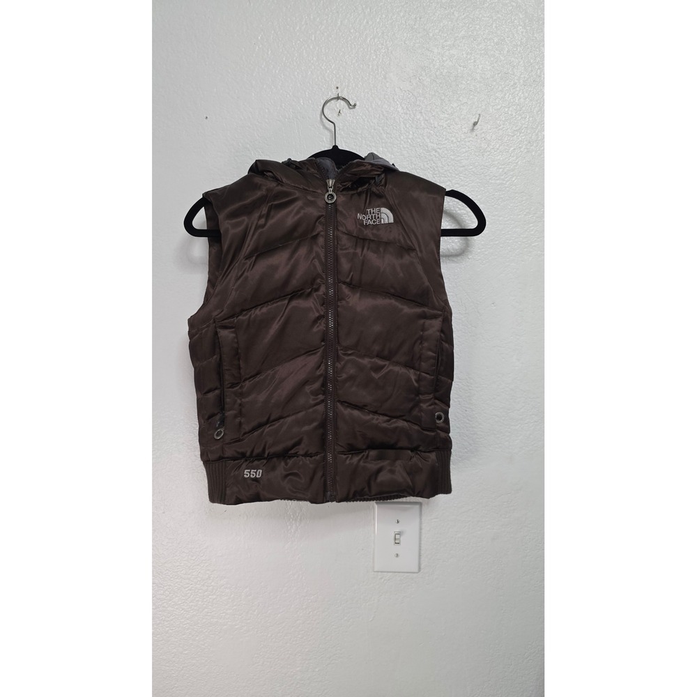 The North Face 550 Down Puffer Vest Womens XS Brown Excellent